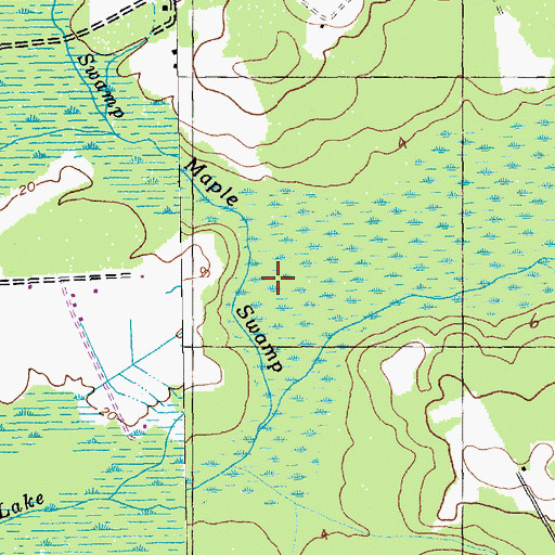 Topographic Map of Maple Swamp, SC