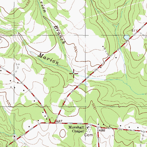 Topographic Map of Marion Branch, SC