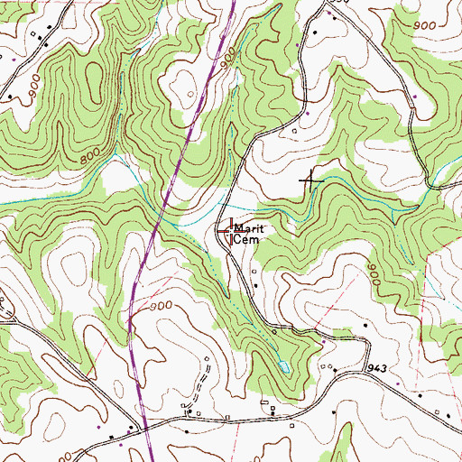 Topographic Map of Marit Cemetery, SC