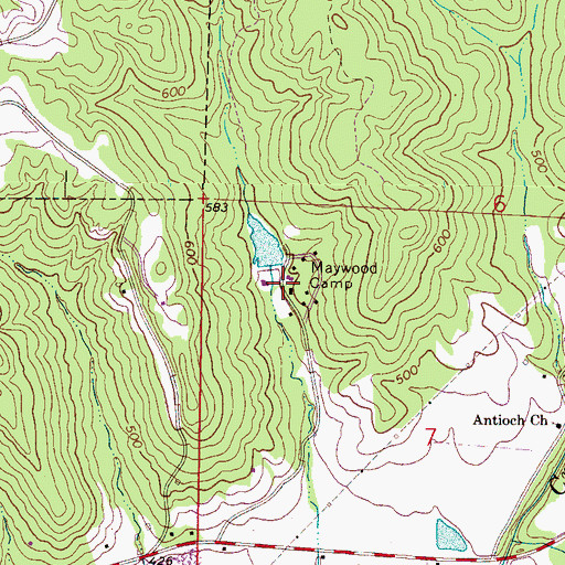 Topographic Map of Maywood Camp, AL