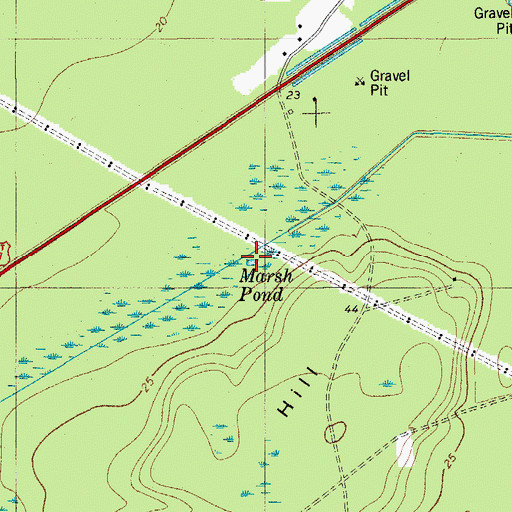 Topographic Map of Marsh Pond, SC
