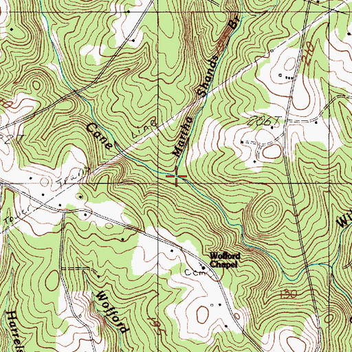 Topographic Map of Martha Shands Branch, SC