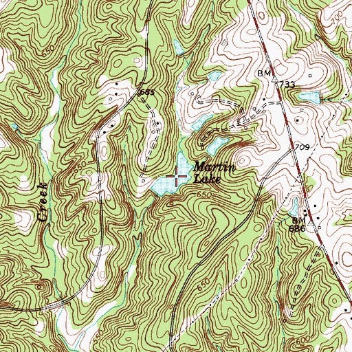Topographic Map of Martin Lake, SC