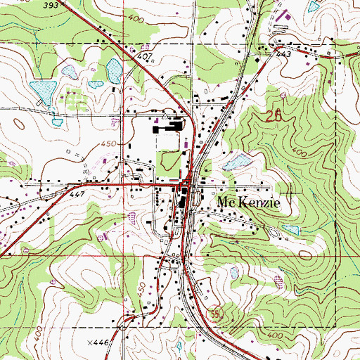 Topographic Map of McKenzie, AL