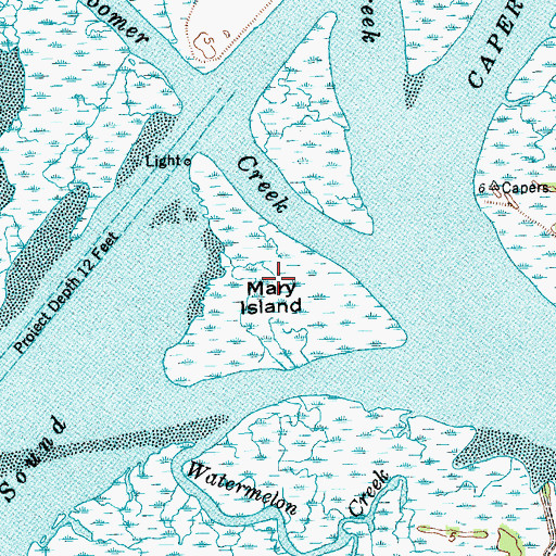 Topographic Map of Mary Island, SC