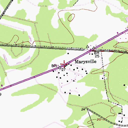 Topographic Map of Marysville, SC