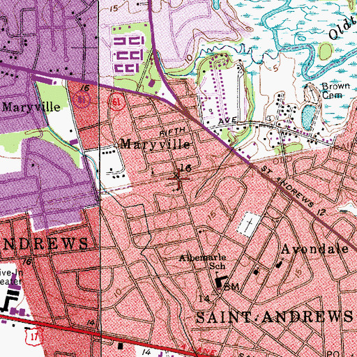 Topographic Map of Maryville, SC