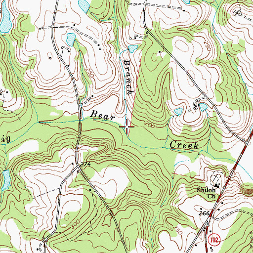 Topographic Map of Mash Branch, SC