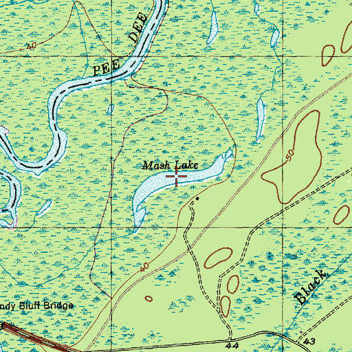 Topographic Map of Mash Lake, SC