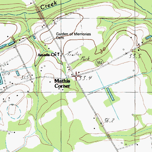 Topographic Map of Mathis Corner, SC