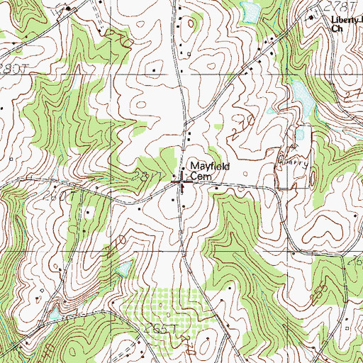 Topographic Map of Mayfield Cemetery, SC