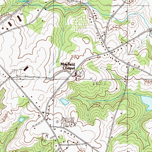 Topographic Map of Mayfield Chapel, SC