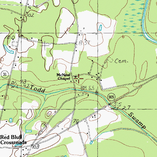 Topographic Map of Mc Neal Chapel, SC