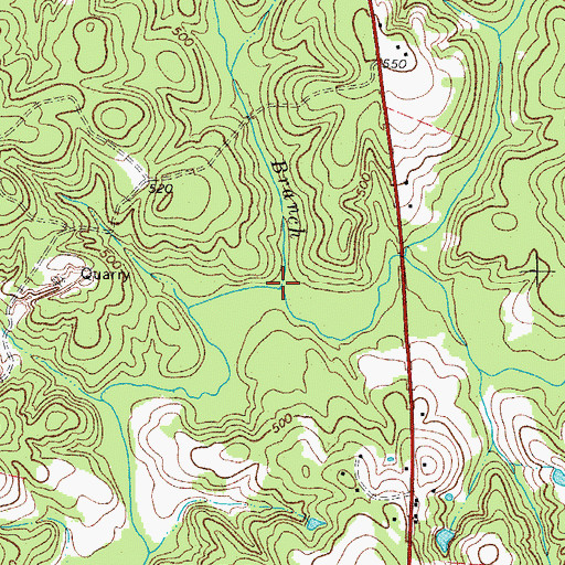 Topographic Map of McAteer Branch, SC