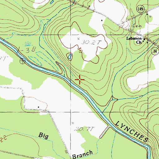 Topographic Map of McCall Branch, SC