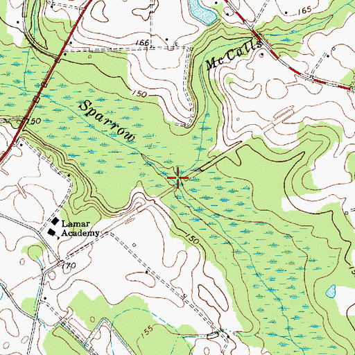 Topographic Map of McCalls Branch, SC