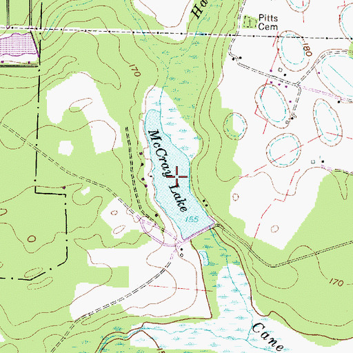 Topographic Map of McCray Lake, SC