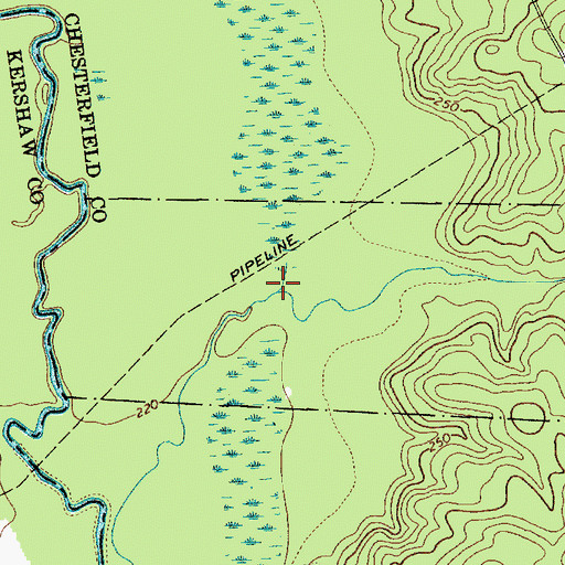Topographic Map of McGee Branch, SC