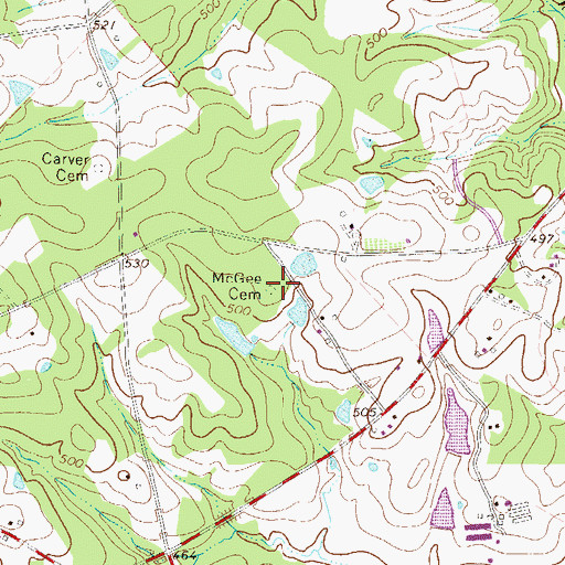 Topographic Map of McGee Cemetery, SC