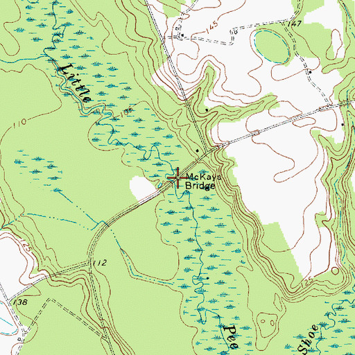 Topographic Map of McKays Bridge, SC