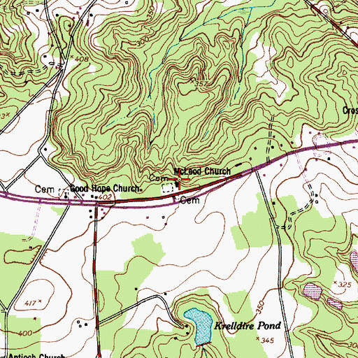 Topographic Map of McLeod Church, SC