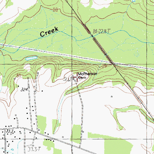 Topographic Map of McPherson Cemetery, SC