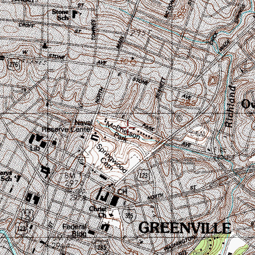 Topographic Map of McPherson Park, SC