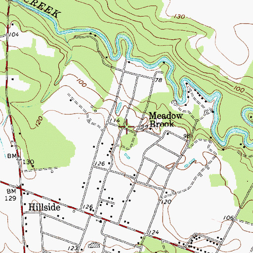 Topographic Map of Meadow Brook, SC