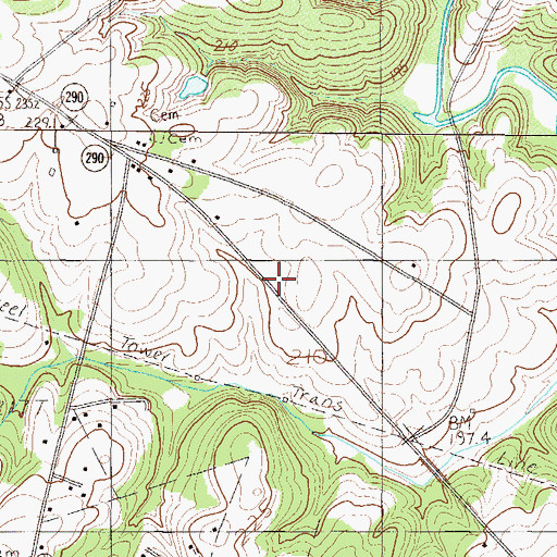 Topographic Map of Means Chapel, SC