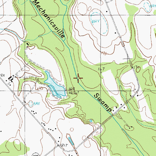 Topographic Map of Mechanicsville Swamp, SC