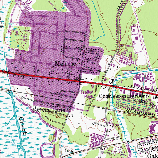 Topographic Map of Melrose, SC