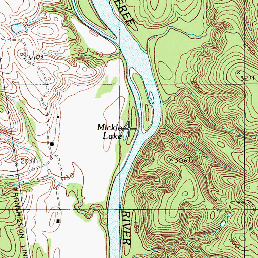Topographic Map of Mickle Lake, SC
