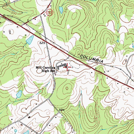 Topographic Map of Mid Carolina High School, SC