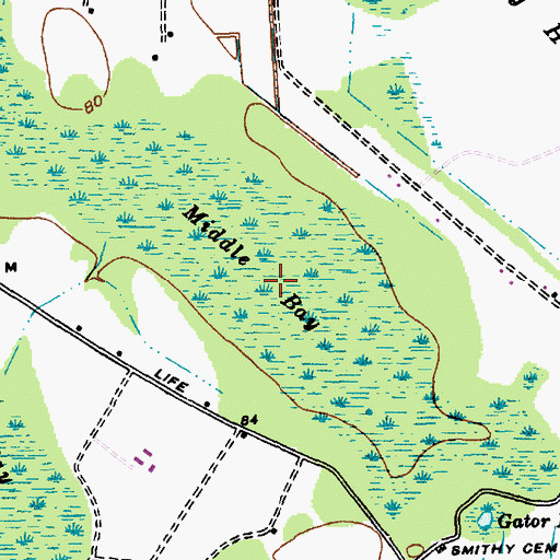 Topographic Map of Middle Bay, SC