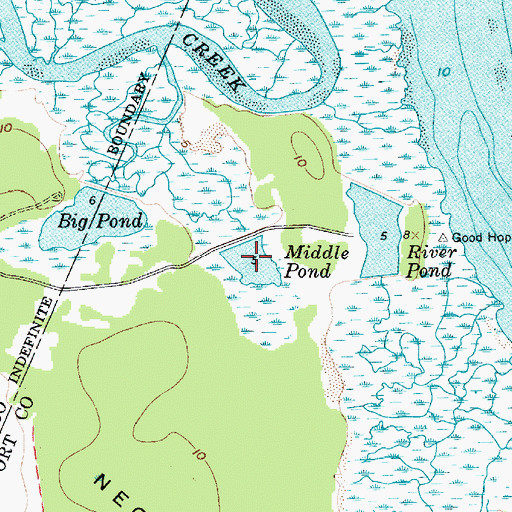 Topographic Map of Middle Pond, SC