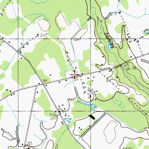 Topographic Map of Midway School, SC