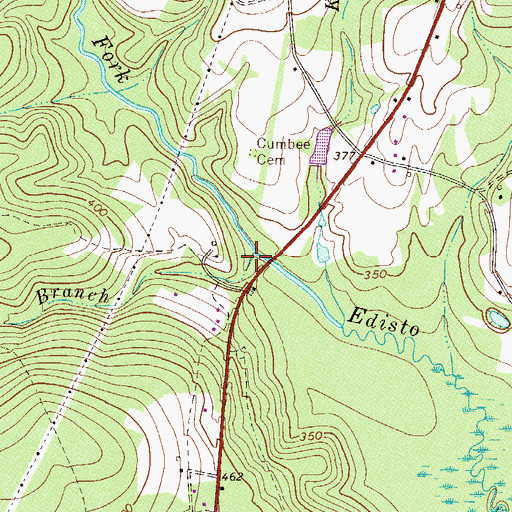 Topographic Map of Mile Branch, SC