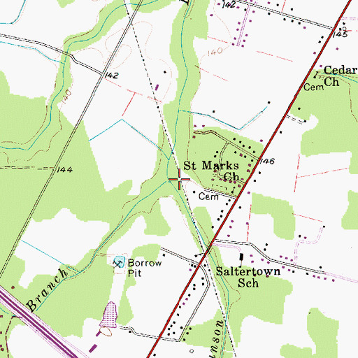 Topographic Map of Mile Branch, SC