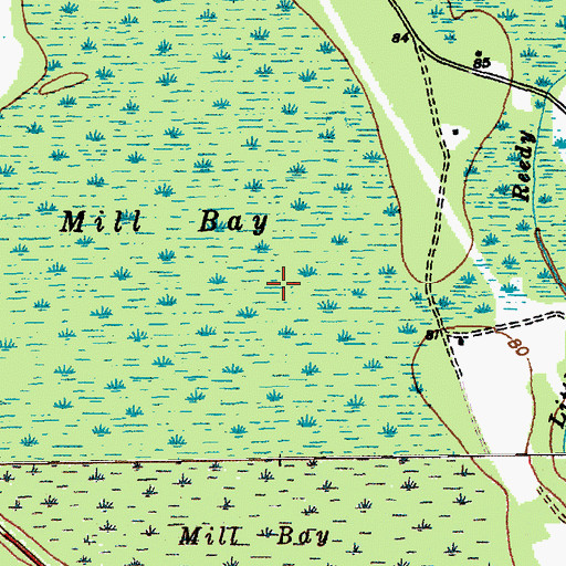 Topographic Map of Mill Bay, SC