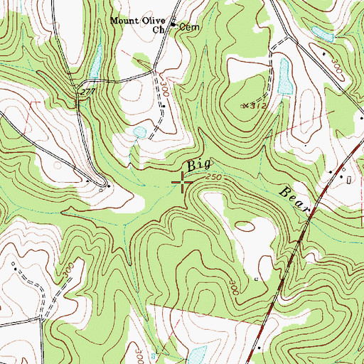 Topographic Map of Mill Branch, SC