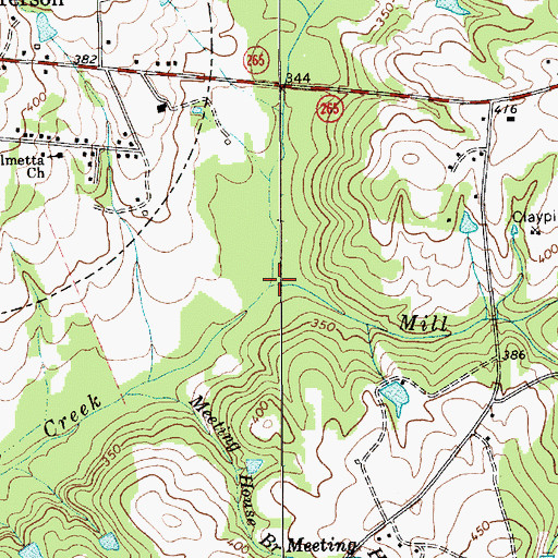 Topographic Map of Mill Branch, SC