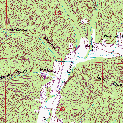 Topographic Map of McCabe Hollow, AL