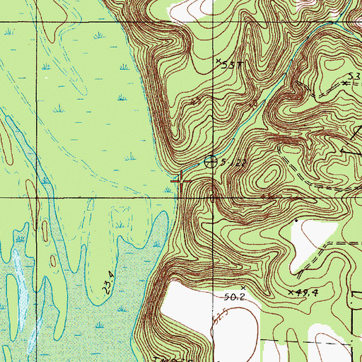 Topographic Map of Mill Creek, SC