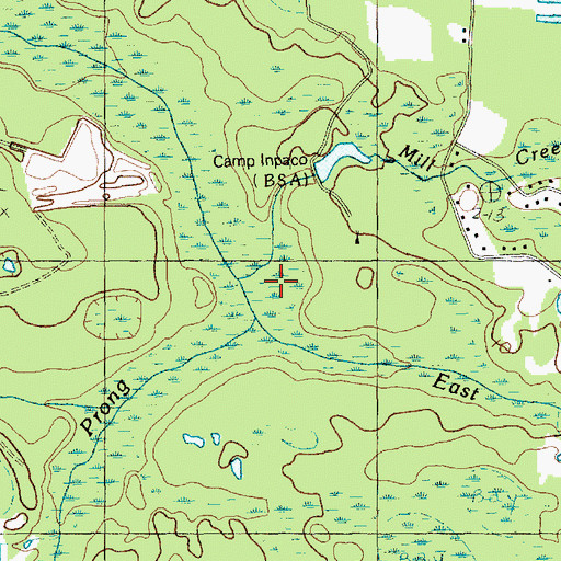 Topographic Map of Mill Creek, SC