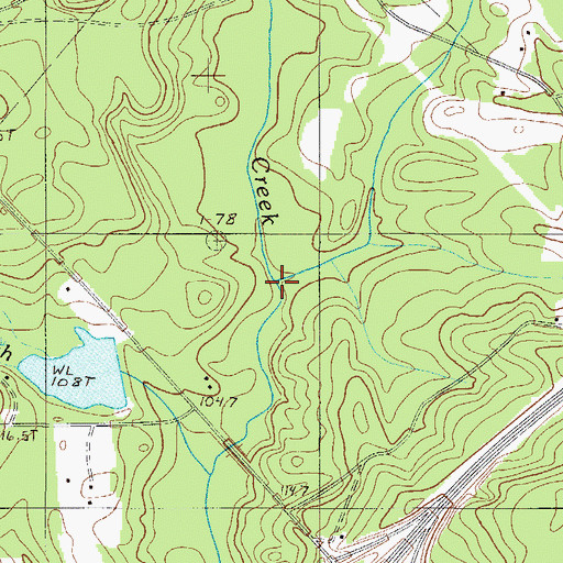 Topographic Map of Mill Creek, SC