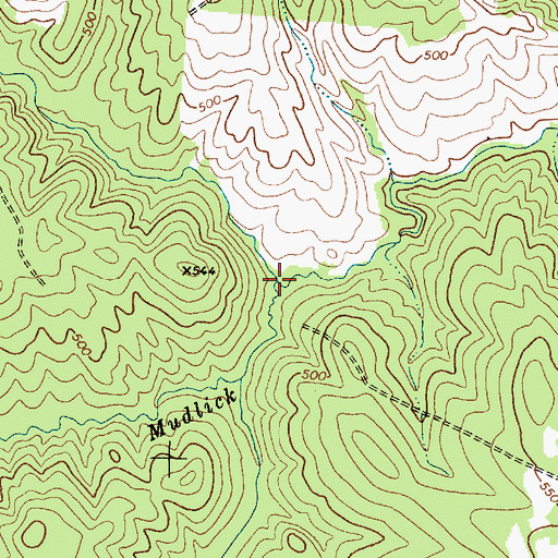 Topographic Map of Mill Creek, SC