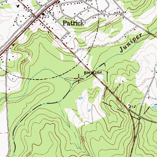 Topographic Map of Mill Creek, SC