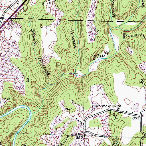 Topographic Map of McCaig Branch, AL