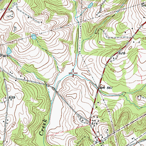 Topographic Map of Mill Creek, SC