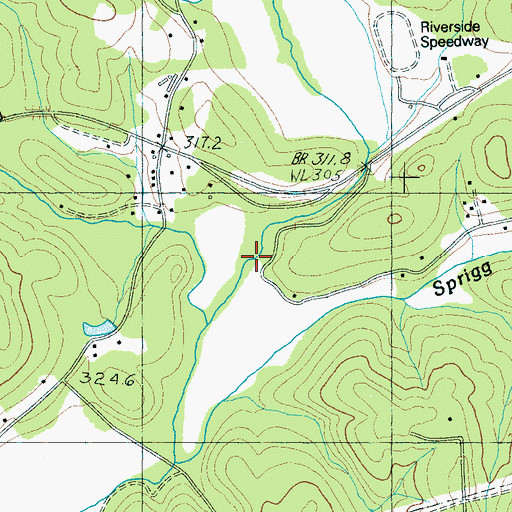 Topographic Map of Mill Creek, SC